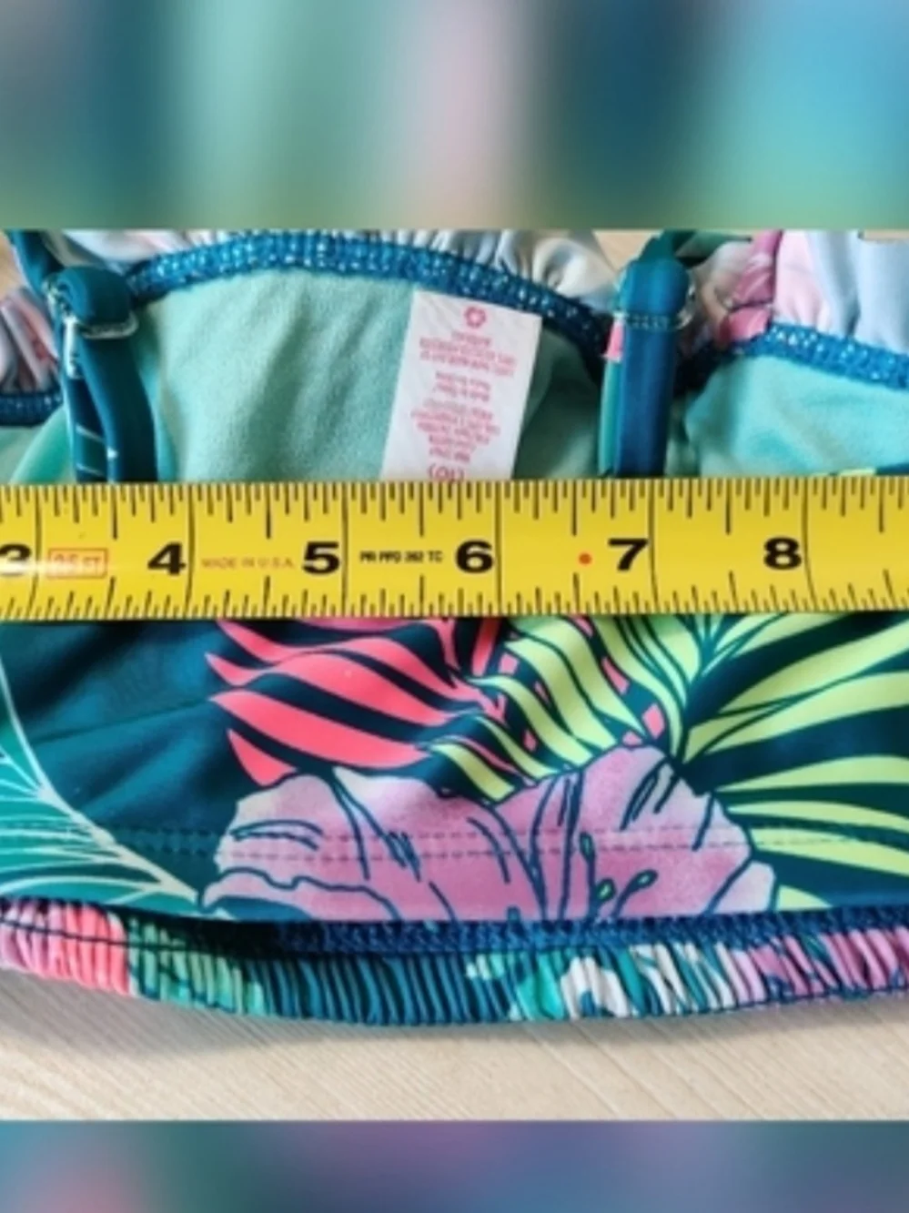 Justice Girls Teal Tropical Bikini Size M(10)